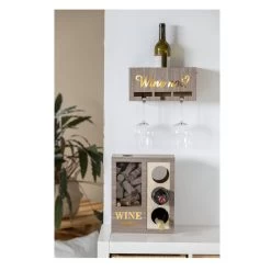 LED-Weinflaschenhalter - Aus Holz - Ca. 28 X 12,5 X 34 Cm 7 LED-Weinflaschenhalter - Aus Holz - Ca. 28 X 12,5 X 34 Cm -Lumo Geschaft 200947 3