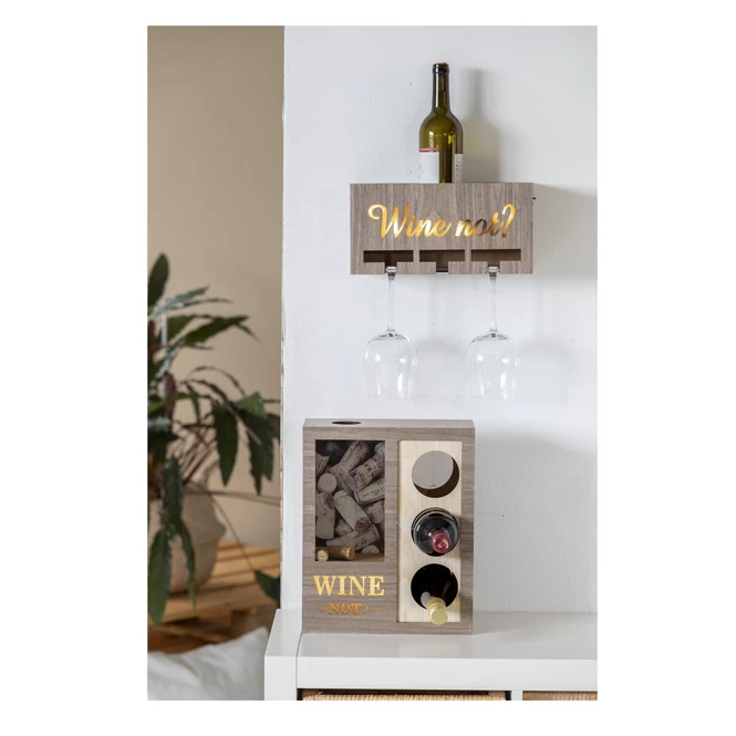 LED-Weinflaschenhalter - Aus Holz - Ca. 28 X 12,5 X 34 Cm 5 LED-Weinflaschenhalter - Aus Holz - Ca. 28 X 12,5 X 34 Cm – Bild 3