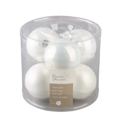 Christbaumkugeln - Winterweiß - Aus Glas - 6 Stück -Lumo Geschaft 201864 4016096316341 christbaumkugeln weihnachtskugeln weiss 03