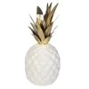 Ananas - Aus Keramik - Ca. 11,5 X 11,5 X 26 Cm - Weiß/gold 2 Ananas - Aus Keramik - Ca. 11,5 X 11,5 X 26 Cm - Weiß/gold -Lumo Geschaft 213506 neu