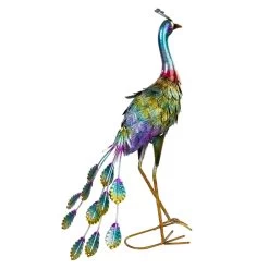 Standdeko - Pfau - Ca. 24 X 16 X 57 Cm -Lumo Geschaft 214133 neu 2
