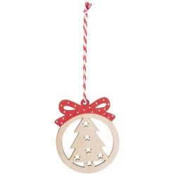Alternative view of Dekohänger - Christbaumkugeln - Aus Holz - Ca. 10 X 6 Cm - 12 Stück