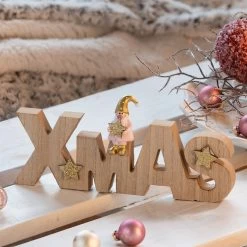Deko-Schriftzug - XMAS - Aus Holz - Ca. 26 X 2 X 12 Cm