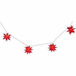 10er LED-Lichterkette - Sterne - 12 X 500 Cm - Rot