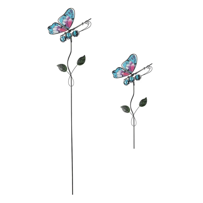Pflanzenstecker - Schmetterling - Ca. 14 X 8 X 71 Cm - Blau 3 Pflanzenstecker - Schmetterling - Ca. 14 X 8 X 71 Cm - Blau