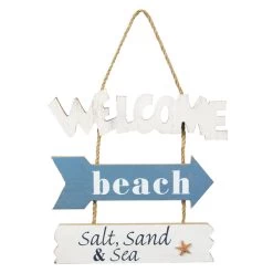 Dekohänger - Welcome Beach - Aus Holz - Ca. 23,5 X 0,5 X 33 Cm