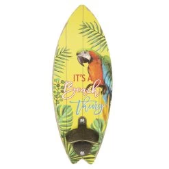 Wanddeko - Surfbrett - Aus Holz - Ca. 10 X 1 X 30 Cm - Papagei