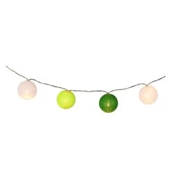 10er LED-Kugellichterkette - Ø = Ca. 4 Cm - Grün/weiß