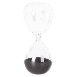 Standdeko - Sanduhr - Aus Glas - Ca. 5 X 5 X 12,5 Cm - Anthrazit