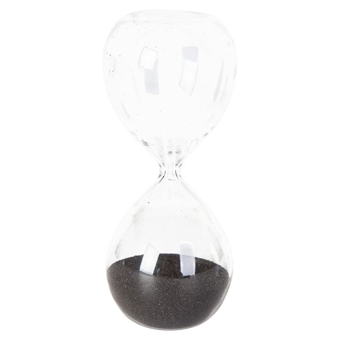 Standdeko - Sanduhr - Aus Glas - Ca. 5 X 5 X 12,5 Cm - Anthrazit 3 Standdeko - Sanduhr - Aus Glas - Ca. 5 X 5 X 12,5 Cm - Anthrazit
