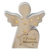 LED-Engel - Aus Holz - Ca. 16,5 X 2,5 X 14 Cm -Lumo Geschaft 229690
