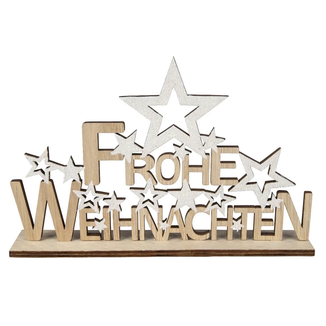Deko-Schriftzug - Frohe Weihnachten - Aus Holz - Ca. 21,5 X 4 X 13,5 Cm 3 Deko-Schriftzug - Frohe Weihnachten - Aus Holz - Ca. 21,5 X 4 X 13,5 Cm