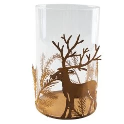 Windlichtglas - Hirsch - Ca. 10,5 X 10,5 X 18,5 Cm