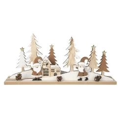 Standdeko - Nikoläuse - Aus Holz - Ca. 34 X 6 X 15,5 Cm