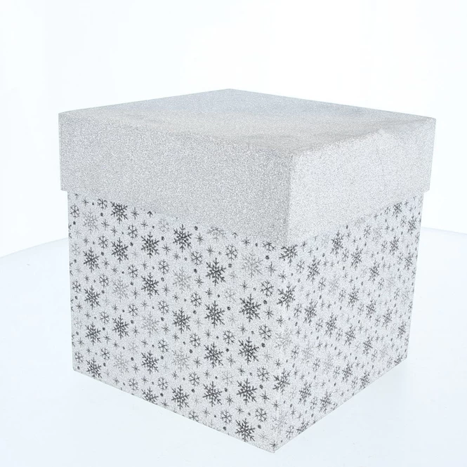 Geschenkbox Schneeflocke Silber - Ca. 12 X 12 X 12 Cm 3 Geschenkbox Schneeflocke Silber - Ca. 12 X 12 X 12 Cm