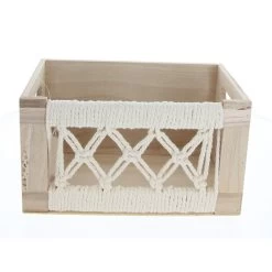 Box - Geflochtene Seiten - Aus Holz - Ca. 30 X 20 X 16 Cm