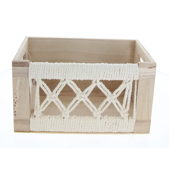 Box - Geflochtene Seiten - Aus Holz - Ca. 30 X 20 X 16 Cm 3 Box - Geflochtene Seiten - Aus Holz - Ca. 30 X 20 X 16 Cm