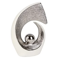 Standdeko - Aus Keramik - Ca. 14 X 5 X 20,5 Cm - Silber