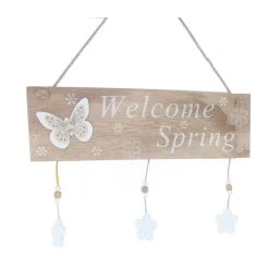 Dekohänger - Welcome Spring - Aus Holz - Ca. 30 X 1 X 10 Cm