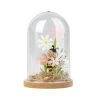 Holzdeko Mit Glaskuppel - Biene Und Blumen - Ca. 8 X 8 X 12 Cm -Lumo Geschaft 234741 4016096427047 mica living biene mit blumen in dom 01