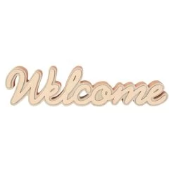 Deko-Schriftzug - Welcome - Aus Holz - Ca. 48 X 3 X 12,5 Cm