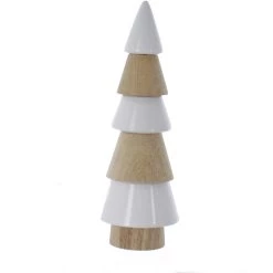Baum Braun/weiß - Aus Holz Und Keramik - Ca. 8 X 8 X 24 Cm