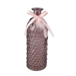 Vase In Flaschenform - Rosa - Aus Glas - Ca. 7 X 7 X 20,5 Cm
