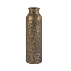 Vase In Flaschenform - Gold Antik - Aus Glas - Ca. 5,5 X 5,5 X 19 Cm