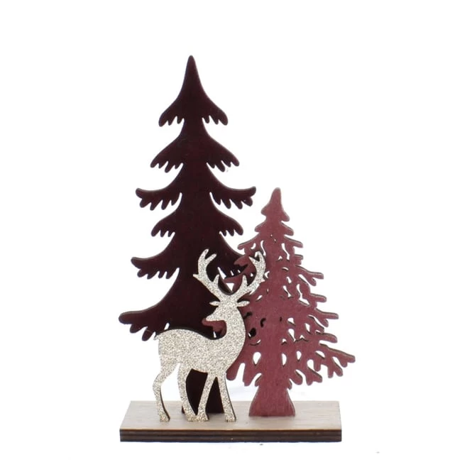 Standdeko - Hirsch Und Bäume - Ca. 14 X 4 X 22cm 3 Standdeko - Hirsch Und Bäume - Ca. 14 X 4 X 22cm