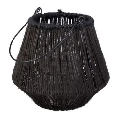 Alternative view of Windlicht - Schwarz - Aus Jute Und Metall - Ca. 15 X 20/36 Cm