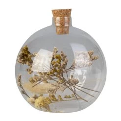 Glasvase Mit Trockenblumen Und Korken - Ca. 10 X 11 Cm