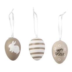Alternative view of Dekohänger Ostereier - Happy Easter - Aus Kunststoff - Ca. 6 X 4 Cm - 6 Stück