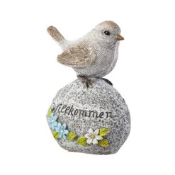 Gartendeko - Willkommen - Aus Polyresin - Ca. 9,5 X 6 X 12,5 Cm - 1 Stück