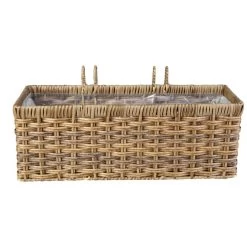 Alternative view of Hängepflanzkorb - Grau/braun - Aus Kunststoffrattan - Ca. 44 X 19 X 16 Cm