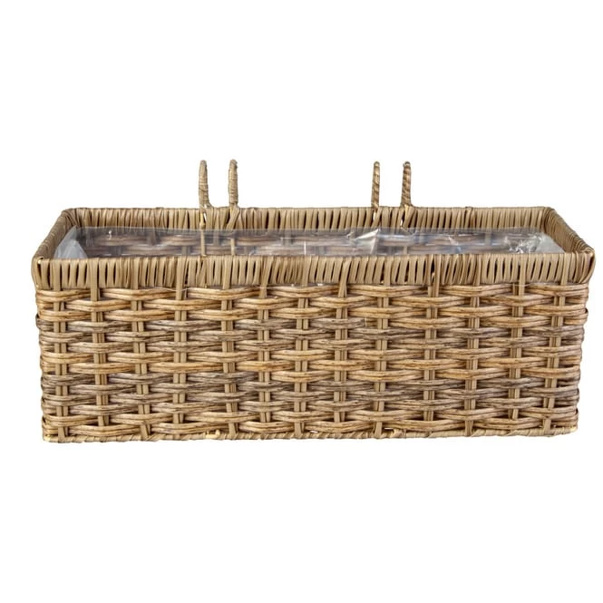 Hängepflanzkorb - Grau/braun - Aus Kunststoffrattan - Ca. 44 X 19 X 16 Cm 4 Hängepflanzkorb - Grau/braun - Aus Kunststoffrattan - Ca. 44 X 19 X 16 Cm – Bild 2