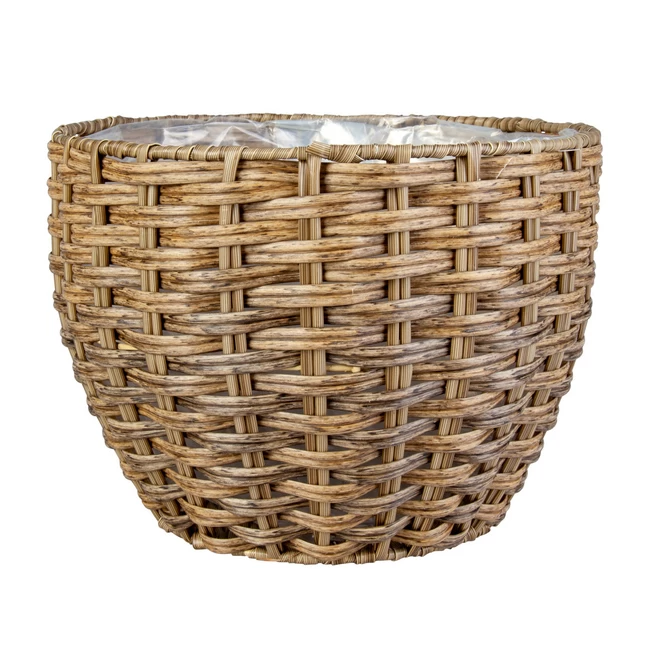 Pflanzkorb Rund - Grau/braun - Aus Kunststoffrattan - Ca. 19 X 14 Cm 3 Pflanzkorb Rund - Grau/braun - Aus Kunststoffrattan - Ca. 19 X 14 Cm