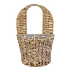 Hängepflanzkorb - Grau/braun - Aus Kunststoffrattan - Ca. 17 X 11 X 13/26 Cm