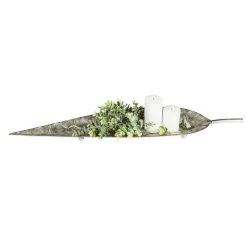 Dekoschale - Blatt - Silber - Aus Metall - Ca. 90 X 22 X 4,5 Cm