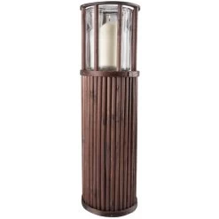 Alternative view of Kerzenständer - Aus Holz - Ca. 18 X 18 X 58 Cm - In Braun