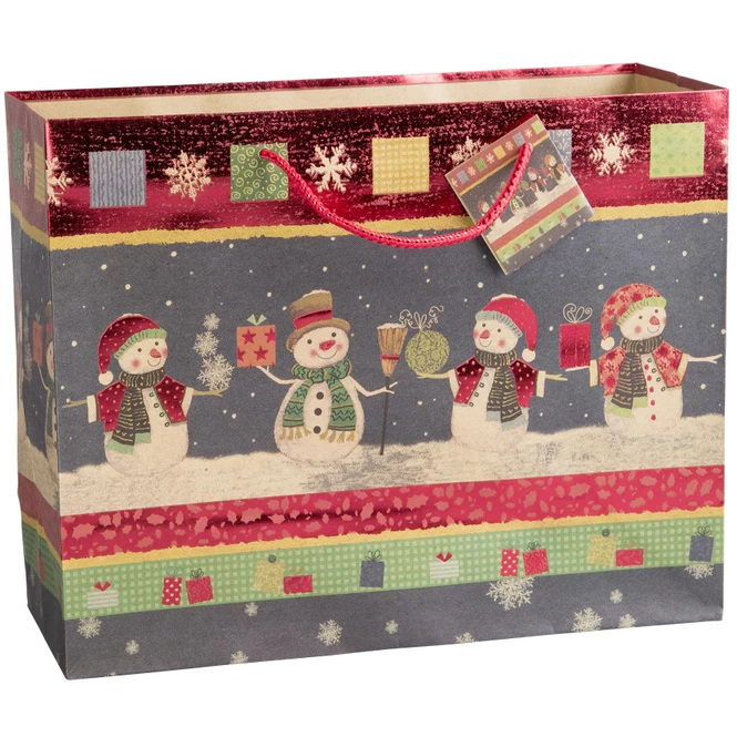 Geschenktasche - Schneemänner - 32,5 X 26 X 12,5 Cm 3 Geschenktasche - Schneemänner - 32,5 X 26 X 12,5 Cm