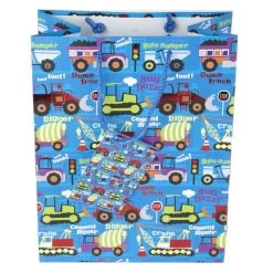 Geschenktasche - Baufahrzeuge - 26 X 12,5 X 32,5 Cm